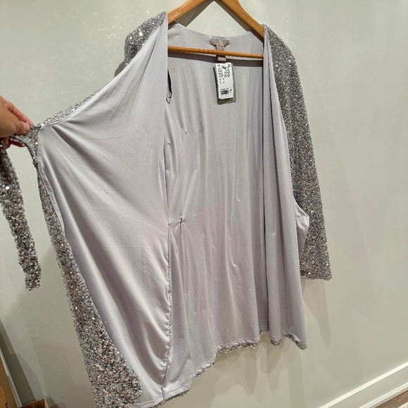 H&M silver sequins wrap dress, size M - Picture 8 of 16